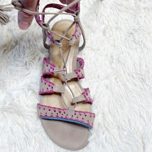 Schutz Willow Lace up Stitched Gladiator Sandals Leather Size 7.5 - Picture 6 of 10